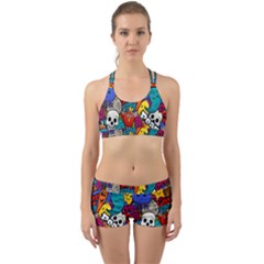 Graffiti Characters Seamless Pattern Back Web Gym Set by Pakemis