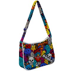 Graffiti Characters Seamless Pattern Zip Up Shoulder Bag by Pakemis