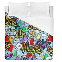 Graffiti Characters Seamless Patterns Duvet Cover (queen Size) by Pakemis