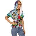 Graffiti Characters Seamless Patterns Lightweight Drawstring Hooded Top View3