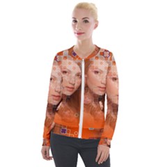 Geometricbeauty Velvet Zip Up Jacket by Sparkle