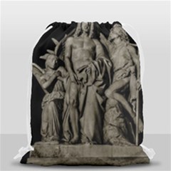 Catholic Motif Sculpture Over Black Drawstring Bag (small) by dflcprintsclothing