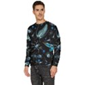 Colorful Abstract Pattern Consisting Glowing Lights Luminescent Images Marine Plankton Dark Backgrou Men s Fleece Sweatshirt View2