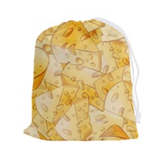Cheese-slices-seamless-pattern-cartoon-style Drawstring Pouch (2xl) by Pakemis