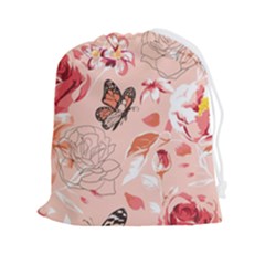 Beautiful-seamless-spring-pattern-with-roses-peony-orchid-succulents Drawstring Pouch (2xl) by Pakemis