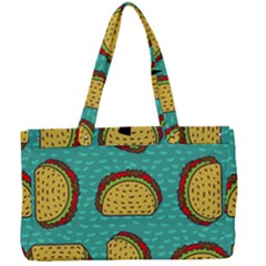 Taco-drawing-background-mexican-fast-food-pattern Canvas Work Bag by Pakemis