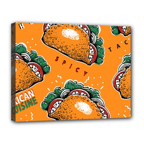 Seamless Pattern With Taco Canvas 14  X 11  (stretched) by Pakemis