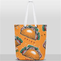 Seamless Pattern With Taco Full Print Rope Handle Tote (small) by Pakemis