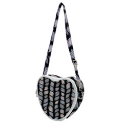 Seamless Pattern With Interweaving Braids Heart Shoulder Bag by Pakemis