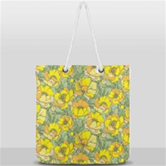 Seamless-pattern-with-graphic-spring-flowers Full Print Rope Handle Tote (large) by Pakemis