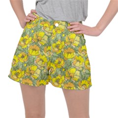 Seamless-pattern-with-graphic-spring-flowers Ripstop Shorts by Pakemis