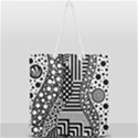 Black and white Full Print Rope Handle Tote (Large) View2