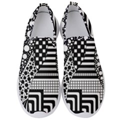 Black And White Men s Slip On Sneakers by gasi