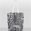 Black and white Full Print Rope Handle Tote (Small) View1