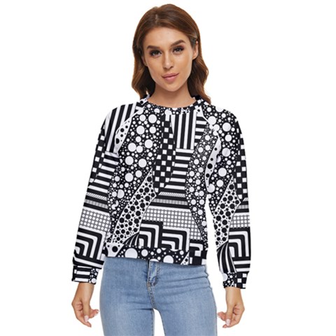 Black And White Women s Long Sleeve Raglan Tee by gasi