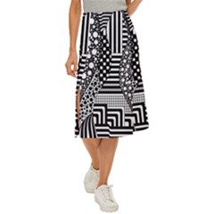 Black And White Midi Panel Skirt by gasi