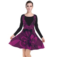 Aubergine Zendoodle Plunge Pinafore Dress by Mazipoodles