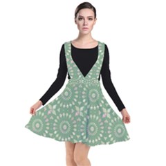 Kaleidoscope Peaceful Green Plunge Pinafore Dress by Mazipoodles