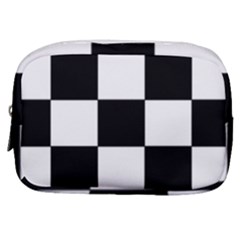 Grid-domino-bank-and-black Make Up Pouch (small) by BangZart