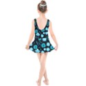 Flower Nature Blue Black Art Pattern Floral Kids  Skater Dress Swimsuit View2