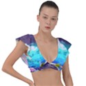 Fantasy Japan Mountains Cherry Blossoms Nature Plunge Frill Sleeve Bikini Top View1