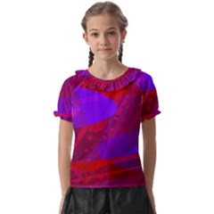 Background Pattern Purple Texture Design Wallpaper Kids  Frill Chiffon Blouse by Uceng