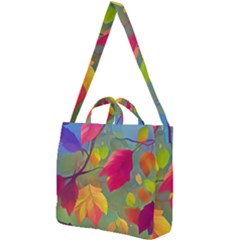 Leaves Foliage Autumn Branch Trees Nature Forest Square Shoulder Tote Bag by Uceng