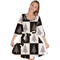 Christmas Tree Xmas Tree Velour Kimono Dress by Uceng