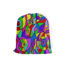 Colorful Stylish Design Drawstring Pouch (large) by gasi