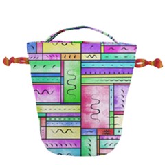 Colorful Pattern Drawstring Bucket Bag by gasi