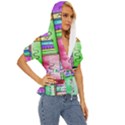 Colorful pattern Lightweight Drawstring Hooded Top View3