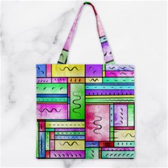 Colorful Stylish Design Zipper Grocery Tote Bag by gasi