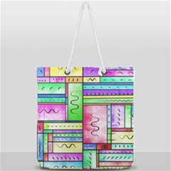 Colorful Stylish Design Full Print Rope Handle Tote (large) by gasi