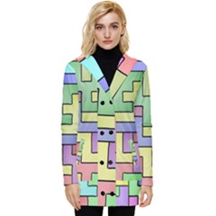 Colorful Stylish Design Button Up Hooded Coat  by gasi