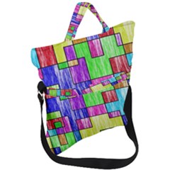 Colorful Stylish Design Fold Over Handle Tote Bag by gasi