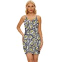Gong Instrument Motif Pattern Wrap Tie Front Dress View1