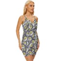 Gong Instrument Motif Pattern Wrap Tie Front Dress View3
