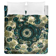 Fractal Glowing Kaleidoscope Wallpaper Art Design Duvet Cover Double Side (queen Size) by Pakemis