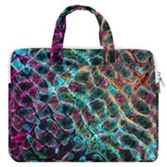 Fractal Abstract Waves Background Wallpaper Macbook Pro 13  Double Pocket Laptop Bag by Pakemis