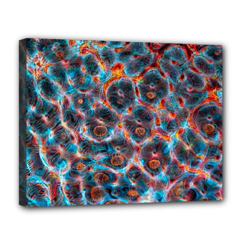 Fractal Black Texture Wallpaper Art Design Art Canvas 14  X 11  (stretched) by Pakemis