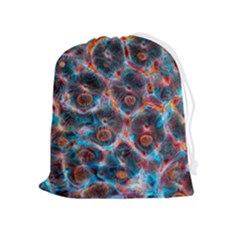 Fractal Black Texture Wallpaper Art Design Art Drawstring Pouch (xl) by Pakemis