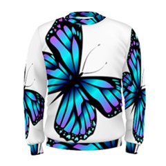 Blue And Pink Butterfly Illustration, Monarch Butterfly Cartoon Blue, Cartoon Blue Butterfly Free Pn Men s Sweatshirt by asedoi
