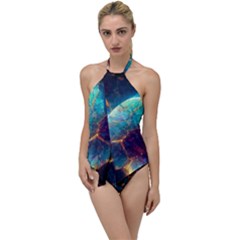 Abstract Galactic Go With The Flow One Piece Swimsuit by Ravend