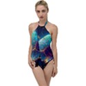 Abstract Galactic Go with the Flow One Piece Swimsuit View1