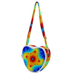 Fractal Starfish Mandelbrot Blue Heart Shoulder Bag by Ravend