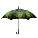 Aurora Borealis In Sky Over Forest Hook Handle Umbrellas (Large) View3