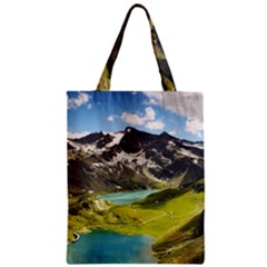 Aerial View Of Mountain And Body Of Water Zipper Classic Tote Bag by danenraven