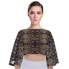 Vintage Ornament Pattern Tie Back Butterfly Sleeve Chiffon Top by dflcprintsclothing
