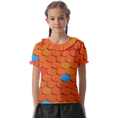 Roof Roofing Tiles  Kids  Frill Chiffon Blouse by artworkshop