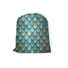 Scales Backdrop Texture Drawstring Pouch (large) by artworkshop